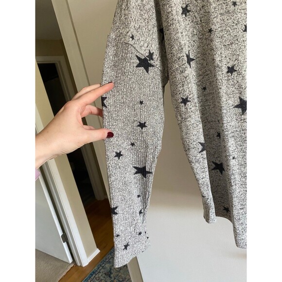 Buffalo David Bitton Grey Star Long Sleeve Top Size Large - Picture 3 of 7